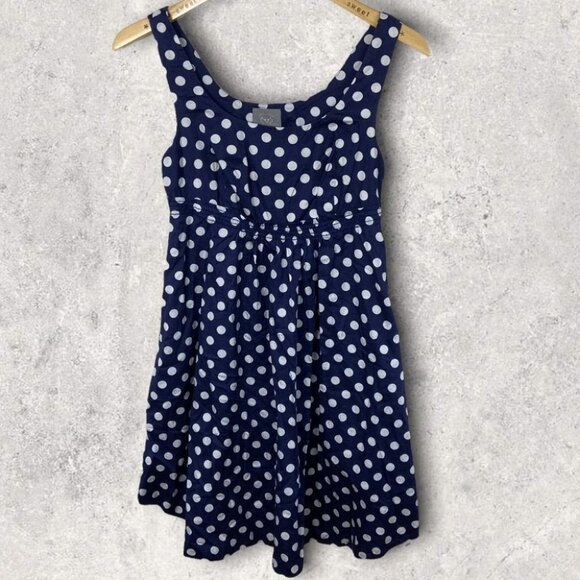 Anthropologie Dixie Dot Dress Blue White Polka Dot Vanessa Virginia Mini Size 0 - Picture 4 of 11